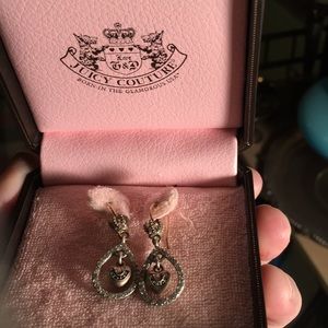 Juicy couture dangle heart earrings